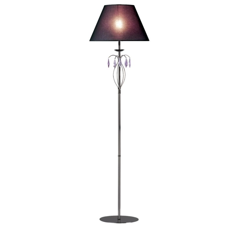 Carmela Floor Lamp with Amethyst Shade Black