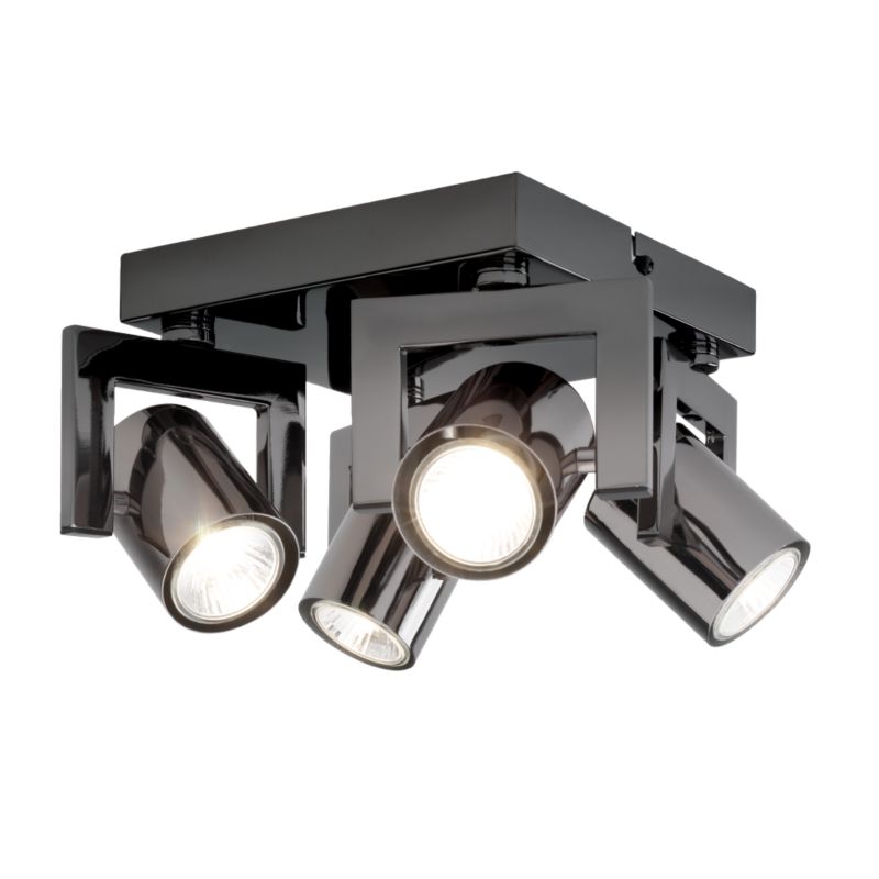 Theatre 4 Light Plate Spotlight Black Nickel Finish