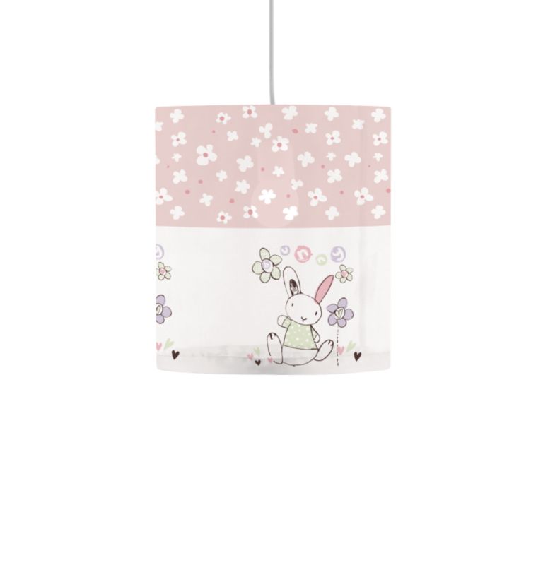 Lights by BandQ Kids Bunny Fabric Pendant Pink Multi
