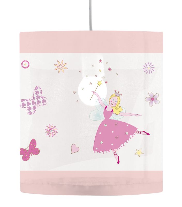 Lights by BandQ Kids Fairies Fabric Pendant Pink Multi