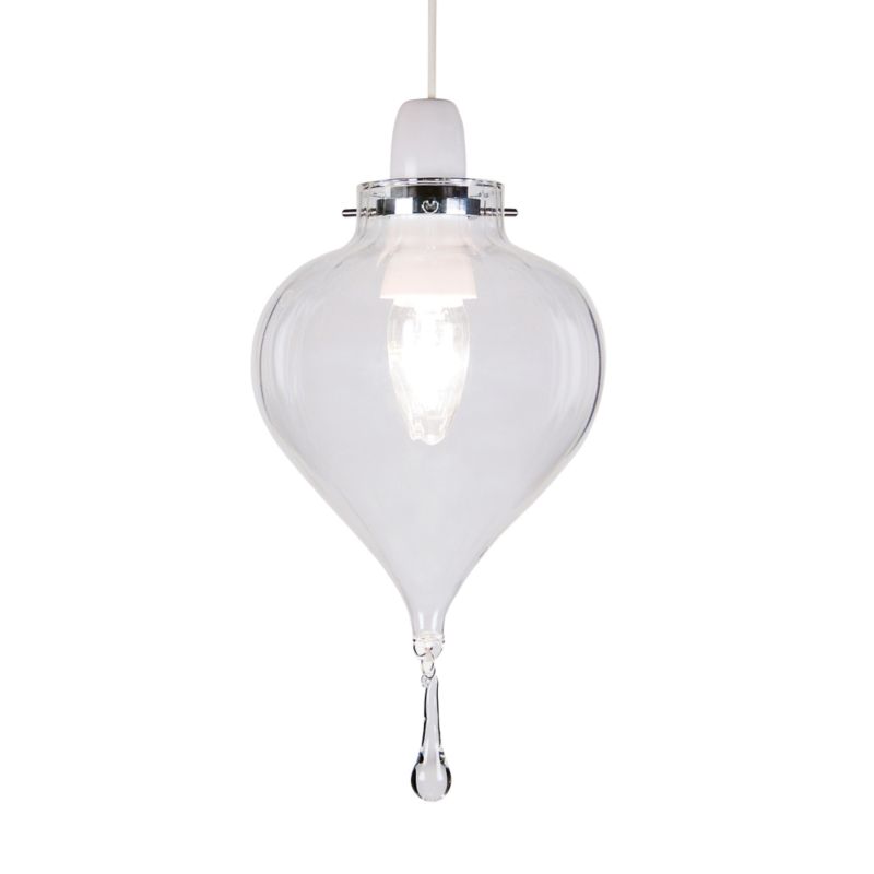 Lights By BampQ Abigail Glass Ripple Teardrop Shade Clear