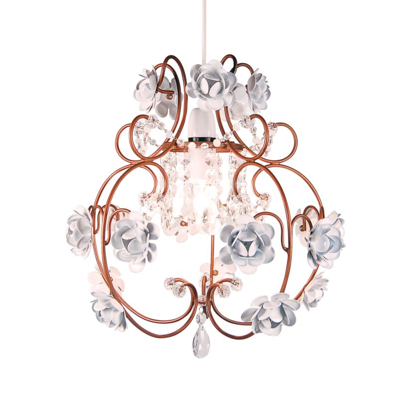 Lights By BampQ Rose Antique Quickfit Pendant Antique Brass Effect