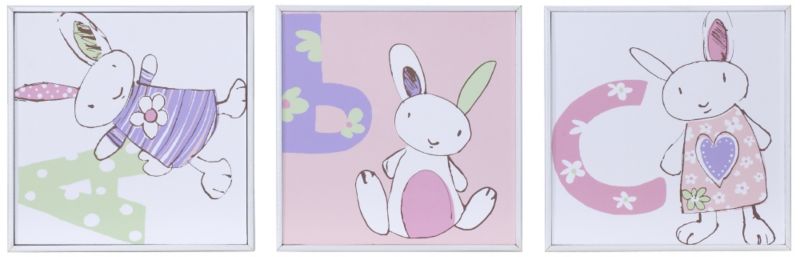 Colours by BampQ Bunny ABC Boxed Frame 60x20cm