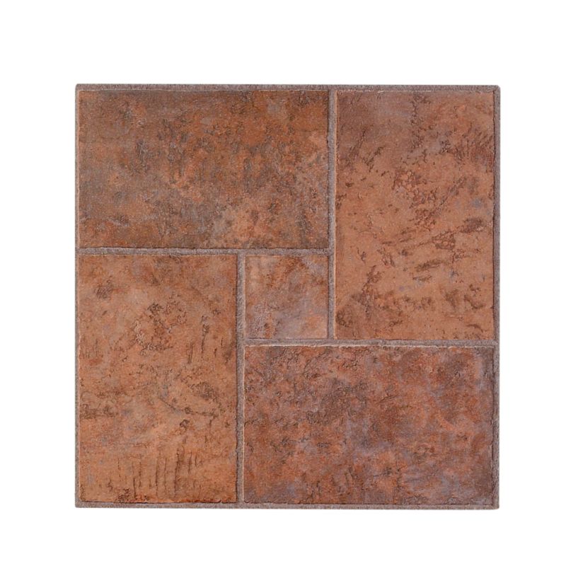 B&Q Self Adhesive Vinyl Tile Natural Terracotta Effect (W) 305 x (L) 305mm Pack Of 6