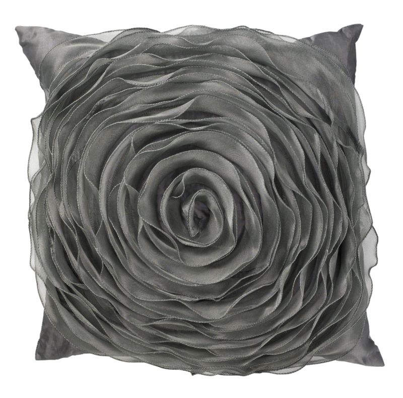 Colours by B&Q Organdy Rose Head Cushion Grey Mix 43x43cm