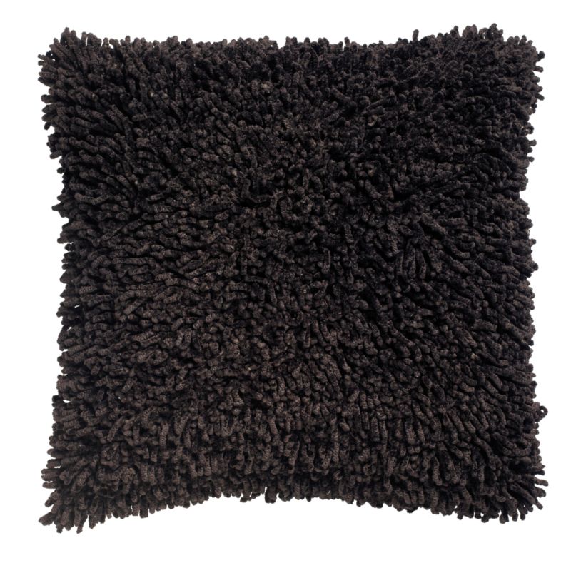 Colours Collection by BandQ Luxury Shaggy Chenille Cushion Chocolate 40x40cm