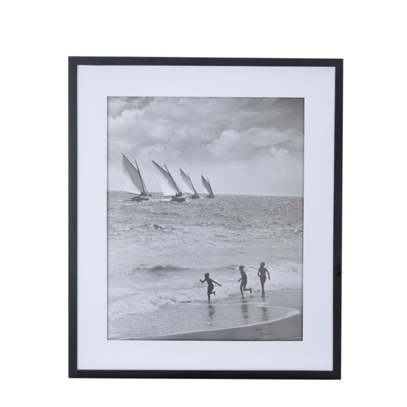 Colours by BampQ Figures In Surf Framed Print 63x73cm