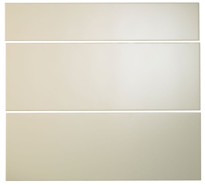 Cooke and Lewis Kitchens Cooke and Lewis High Gloss Cream Pack T Drawer Fronts 800mm