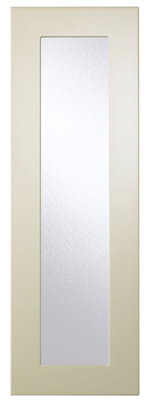 Cooke and Lewis High Gloss Cream Pack F1Tall Glazed Door 300mm