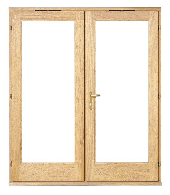 BandQ Rio Hardwood 1 Light Glazed French Door Set 1800mm BQRIO18P20