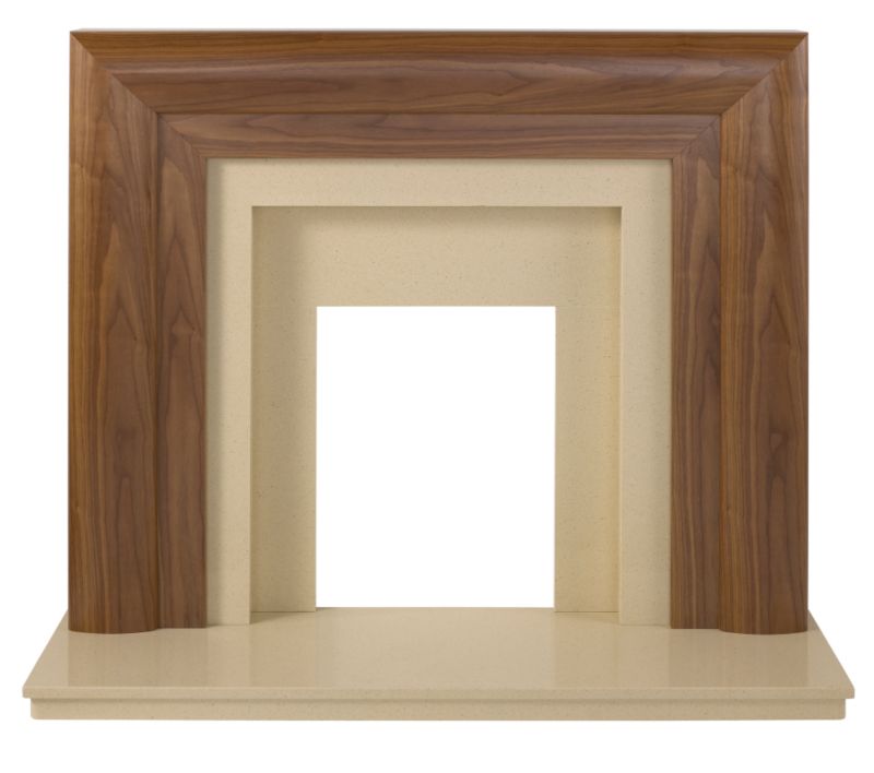 Beaumont Surround Set Walnut and Marfil Stone