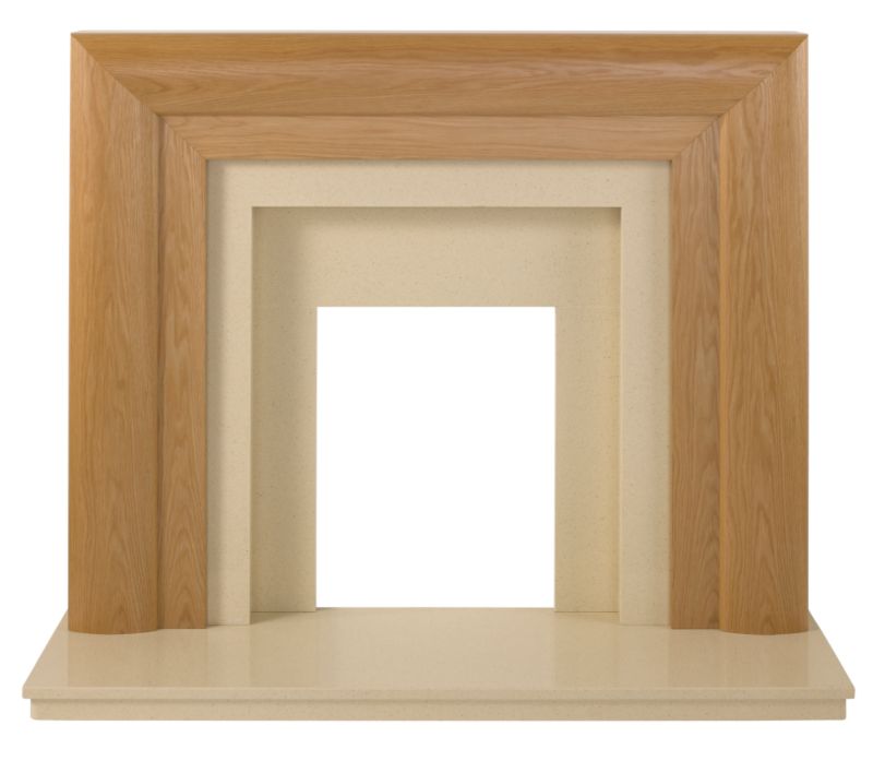 Beaumont Surround Set Natural Oak and Marfil Stone