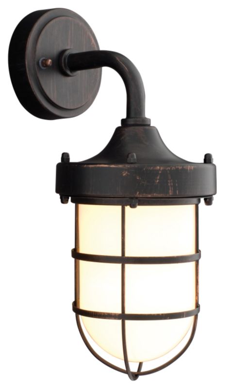 Corba With White Glass Shade Wall Lantern