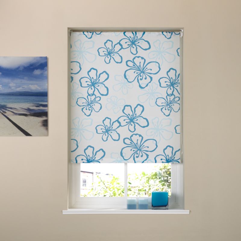 Colours by B&Q Tropical Paradise Roller Blind Blue Mix (W)180 x (L)160cm