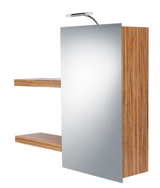 Lounge Bathroom Wall Cabinet Zebrano Wood Effect