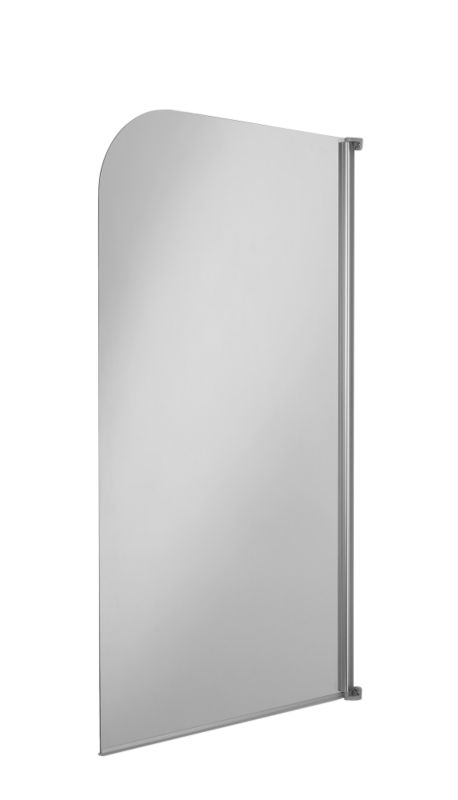 Value Half Framed Bath Screen Pearl Silver EffectClear