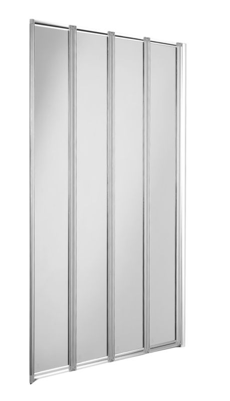 Nile Four Fold Bath Screen Pearl Silver EffectClear