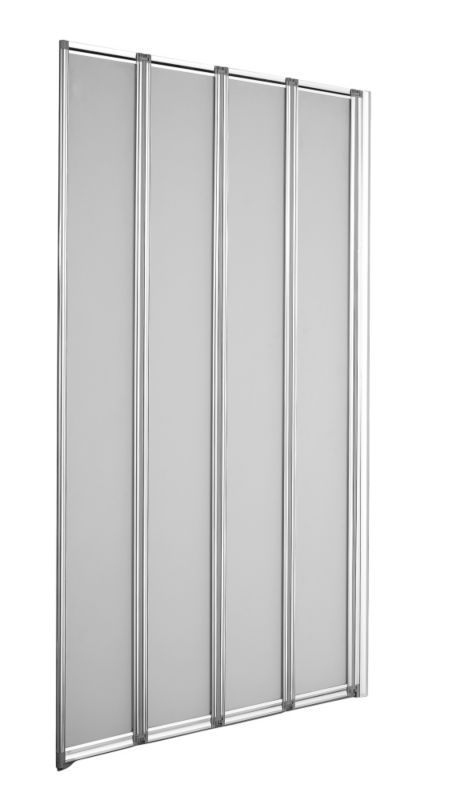 Nile Four Fold Bath Screen Pearl Silver EffectFrosted
