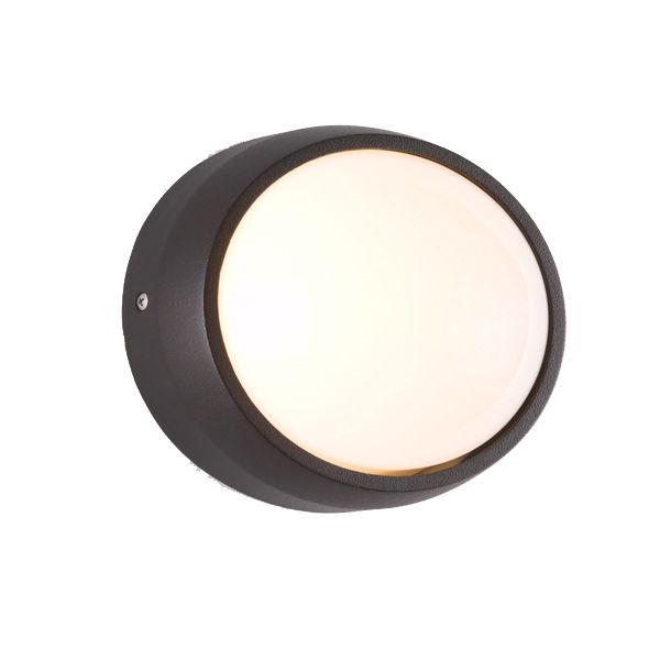 Round Bulkhead Wall Light Black