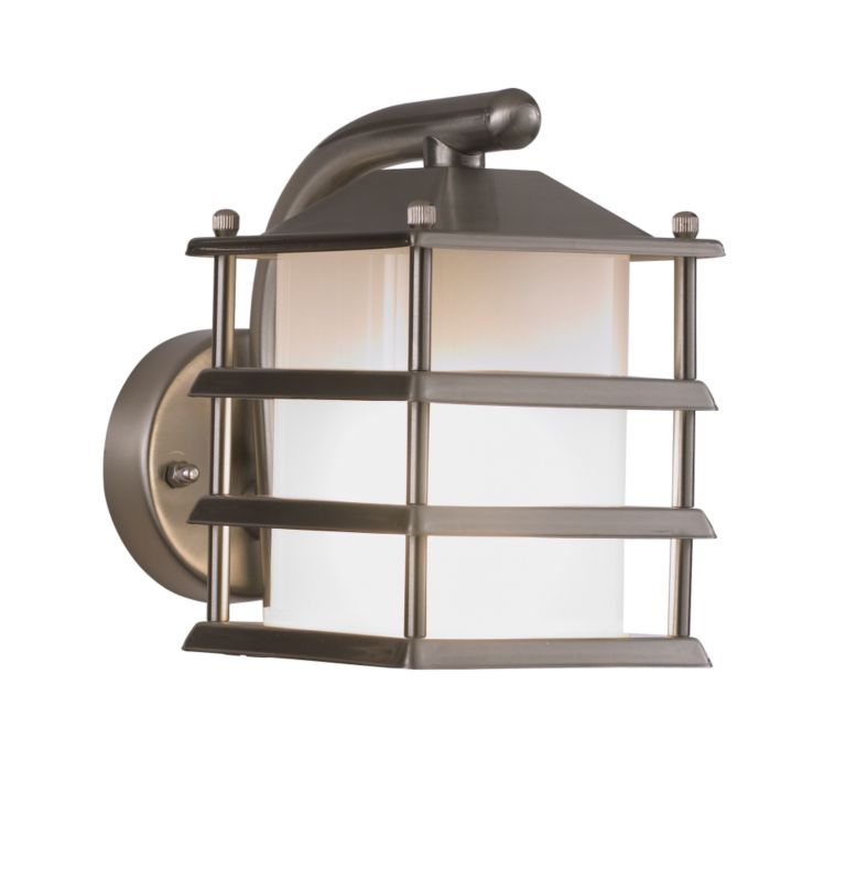 Unbranded Chano St/Steel Wall Light With Frosted Glass