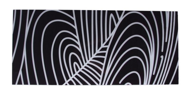Cooke and Lewis Glass Splashback Ebony Chalk Contour L1000mm x W440mm