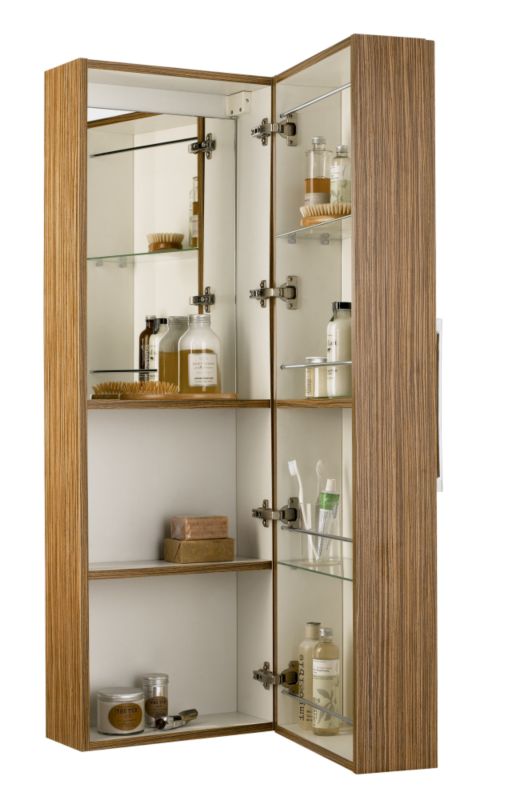 Cooke amp Lewis Lounge Wall Hung Tall Deep Cabinet Zebrano Effect