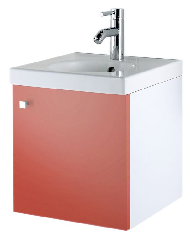 Concept 38 Cloakroom Basin and Vanity Unit Cherry Red