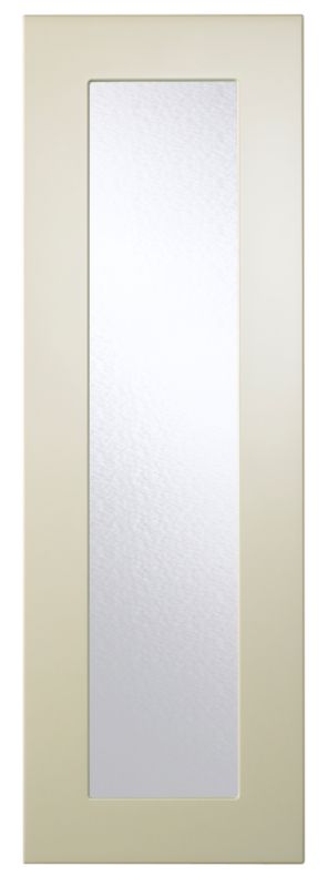 Cooke and Lewis Kitchens Cooke and Lewis High Gloss Cream Pack F1Tall Glazed Door and Push To Open Hinge 300mm