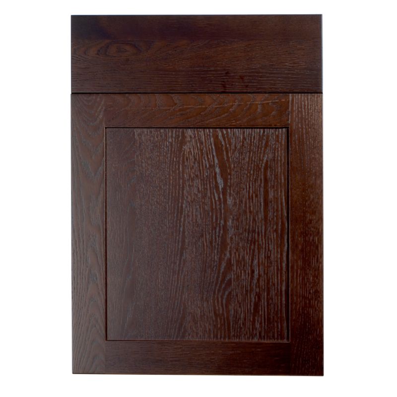 Cooke and Lewis Chocolate Oak Veneer Shaker Accent Pack Q Drawerline Door and Drawer Front 500mm