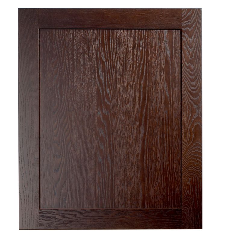 Cooke and Lewis Kitchens Cooke and Lewis Chocolate Oak Veneer Shaker Accent Pack R 60/40 Fridge Freezer Door 600mm