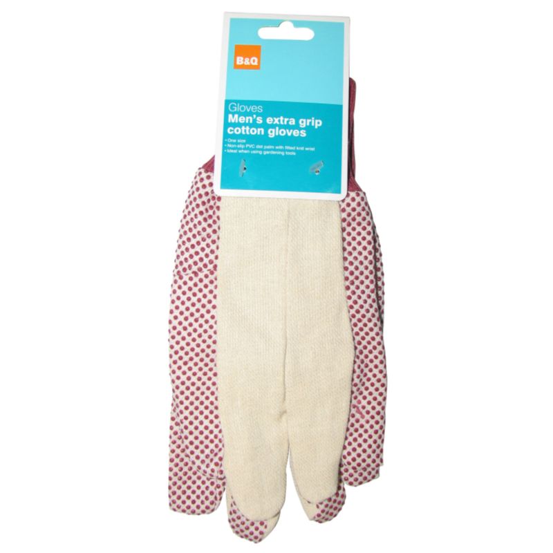 BandQ Men39s Extra Grip Cotton Gloves