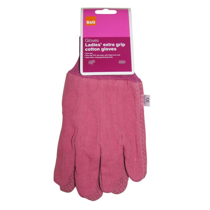 BandQ Ladies Extra Grip Cotton Gloves