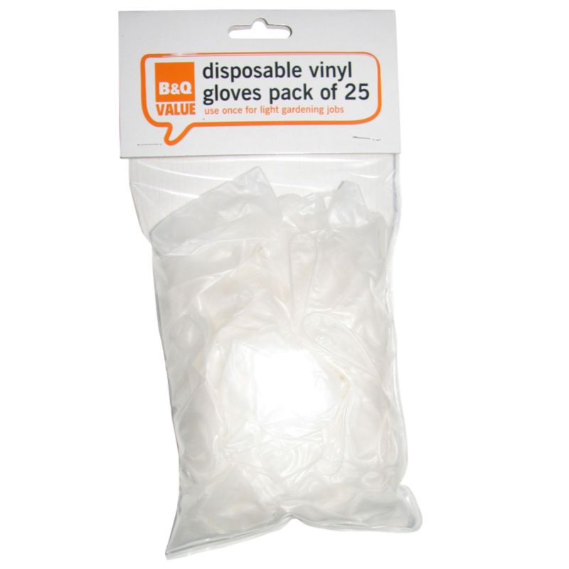 BandQ Value Disposable Vinyl Gloves Pack Of 25