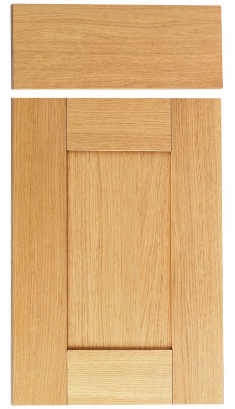 Cooke and Lewis Kitchens Cooke and Lewis Oak Veneer Shaker Pack P Drawerline Door and Drawer Front 400mm