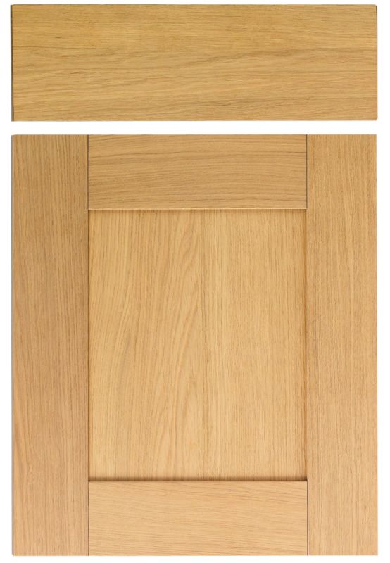 Cooke and Lewis Kitchens Cooke and Lewis Oak Veneer Shaker Pack Q Drawerline Door and Drawer Front 500mm