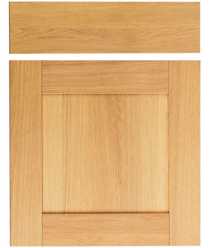 Cooke and Lewis Kitchens Cooke and Lewis Oak Veneer Shaker Pack S Drawerline Door and Drawer Front 600mm