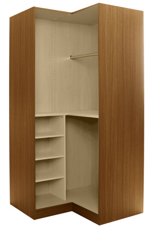 Corner Wardrobe Cabinet Walnut Style