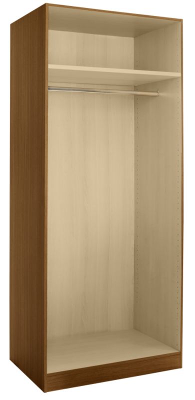 Double Wardrobe Linen Cabinet Walnut Style