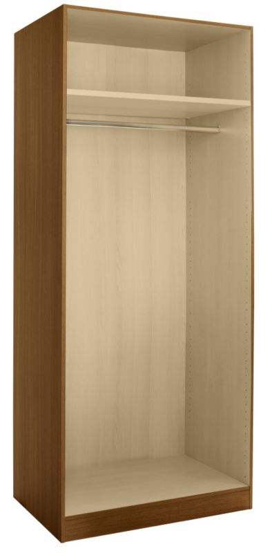 double Combi Wardrobe Cabinet Walnut Style