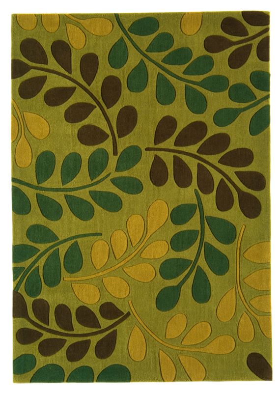 Colours Forest Leaves Rug Green (W)60 x (L)120cm