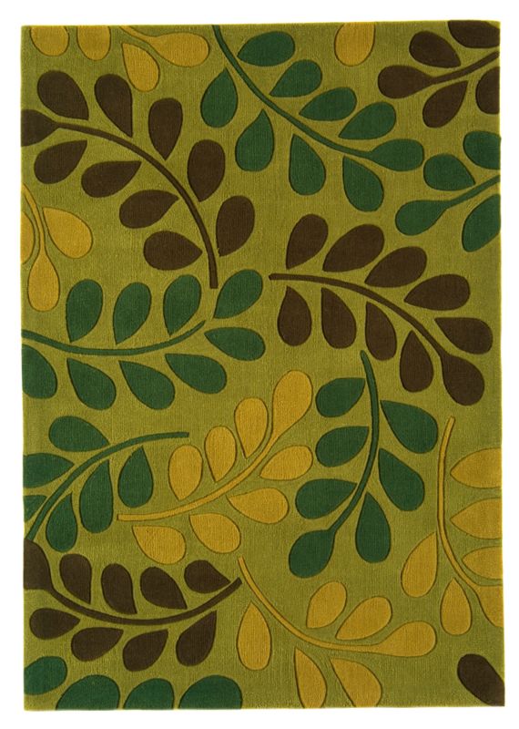 Colours Forest Leaves Rug Green (W)90 x (L)150cm