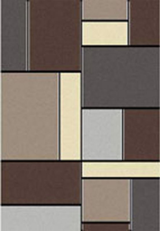 Colours Patchwork Rug Beige/Brown (W)120 x (L)170cm