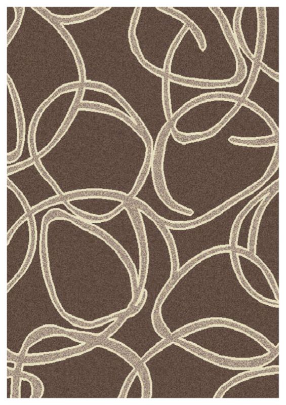 Colours Curlywhirly Rug Brown (W)120 x (L)170cm