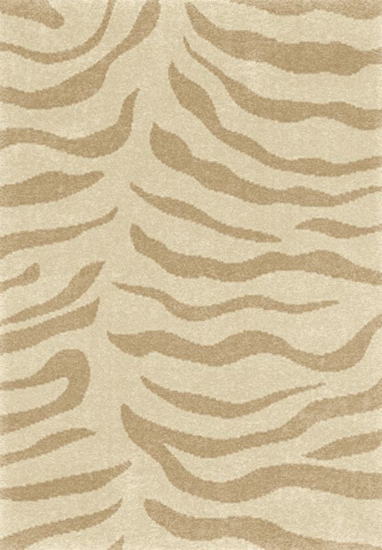 Colours Shaggy Tiger Print Rug Cream (W)120 x (L)170cm