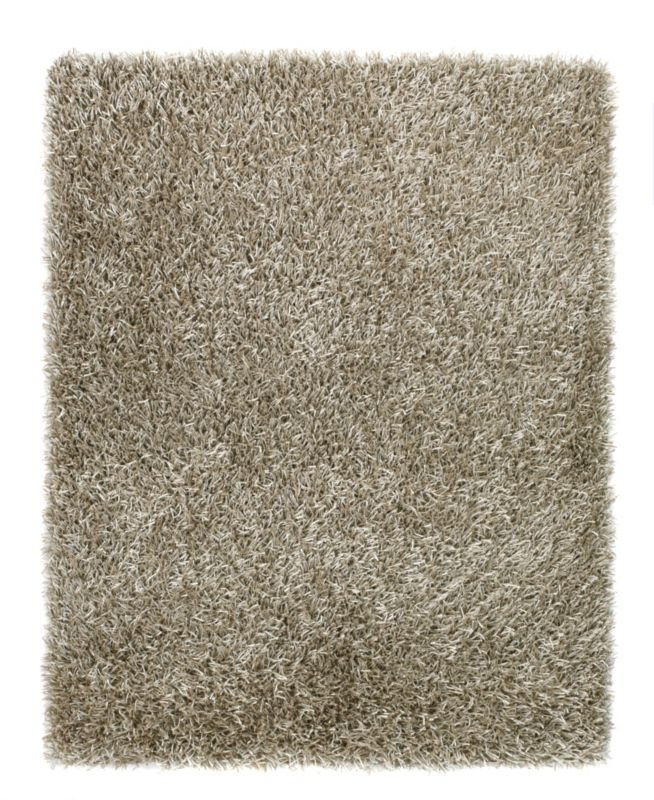 Colours Shaggy Metallic Rug Silver Effect (W)90 x (L)150cm