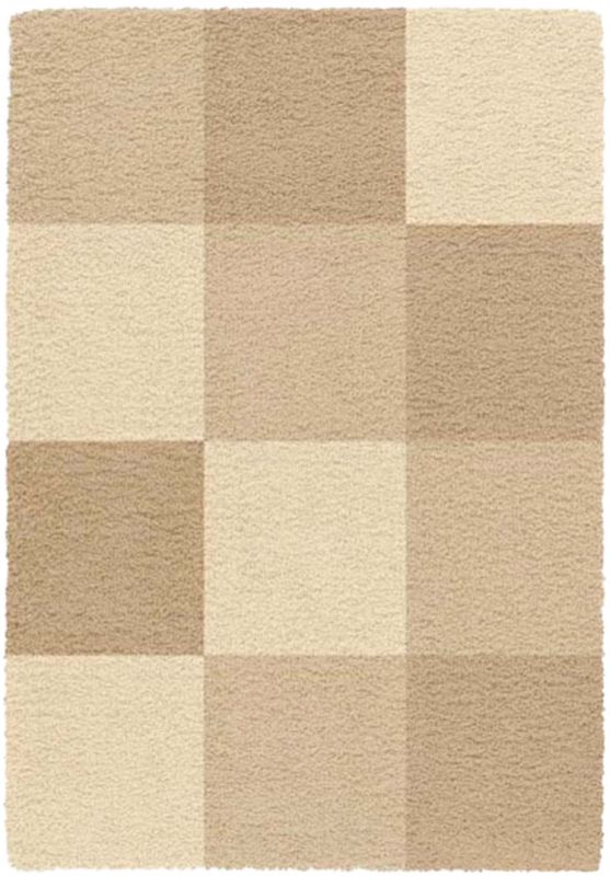 Colours Shaggy Checks Rug Beige (W)80 x (L)150cm