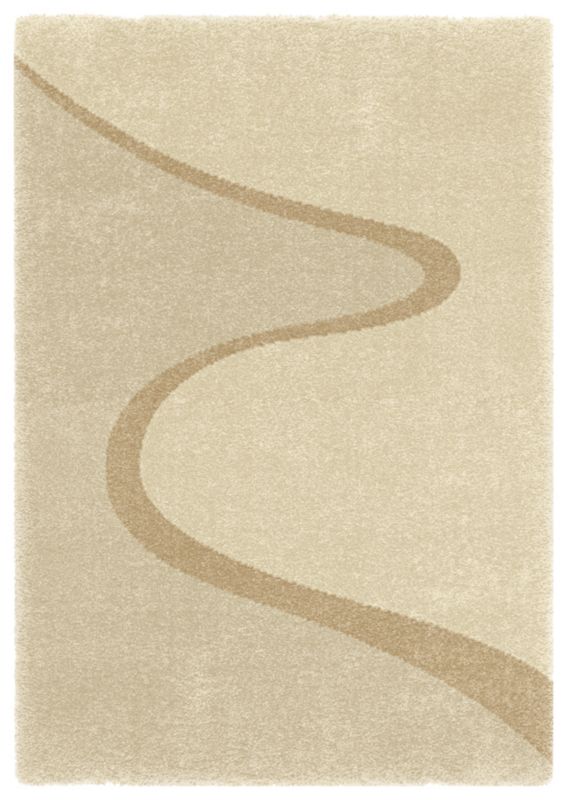 Colours Shaggy Waves Rug Cream (W)80 x (L)150cm