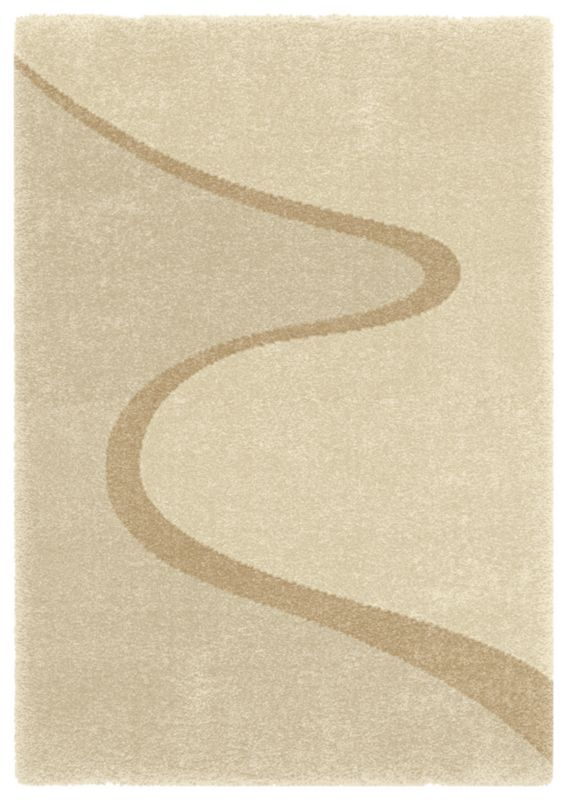 Colours Shaggy Waves Rug Cream (W)160 x (L)230cm