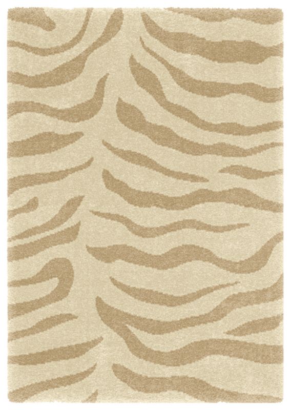 Colours Shaggy Tiger Print Rug Cream (W)160 x (L)230cm