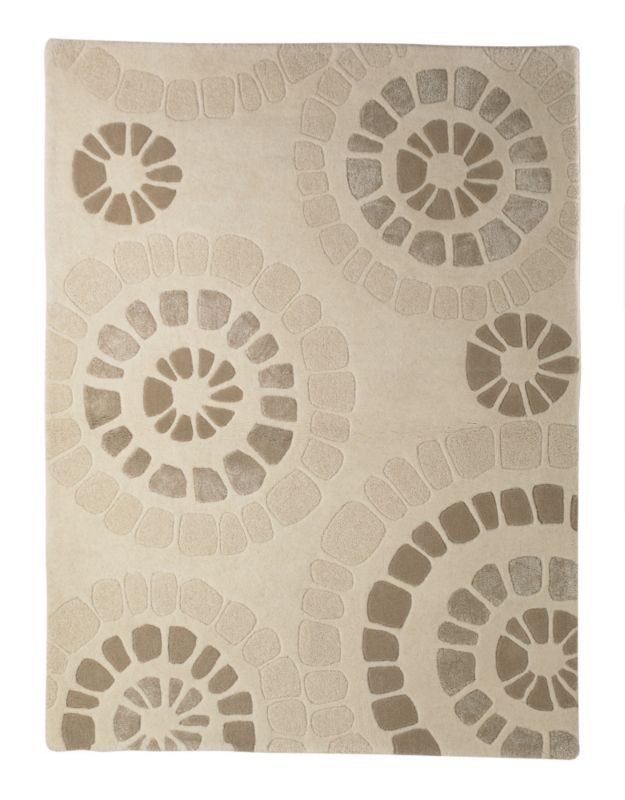 Colours Stone Circles Rug Cream (W)150 x (L)240cm